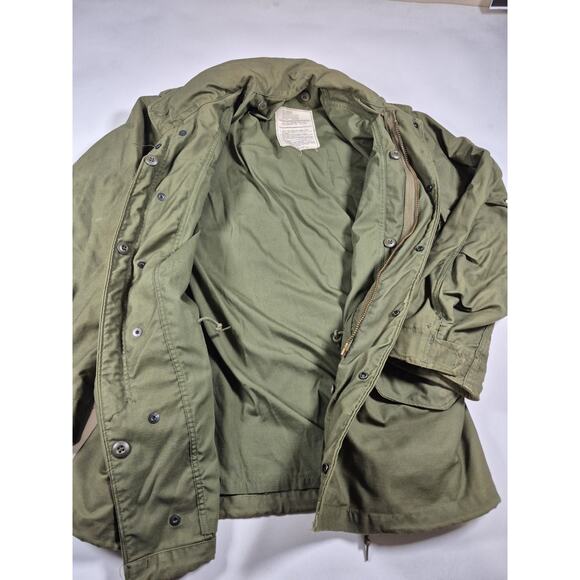 Vintage 80s Alpha Industries Green M65 Cold Weather Field Coat Men's Size SM R - Picture 7 of 8